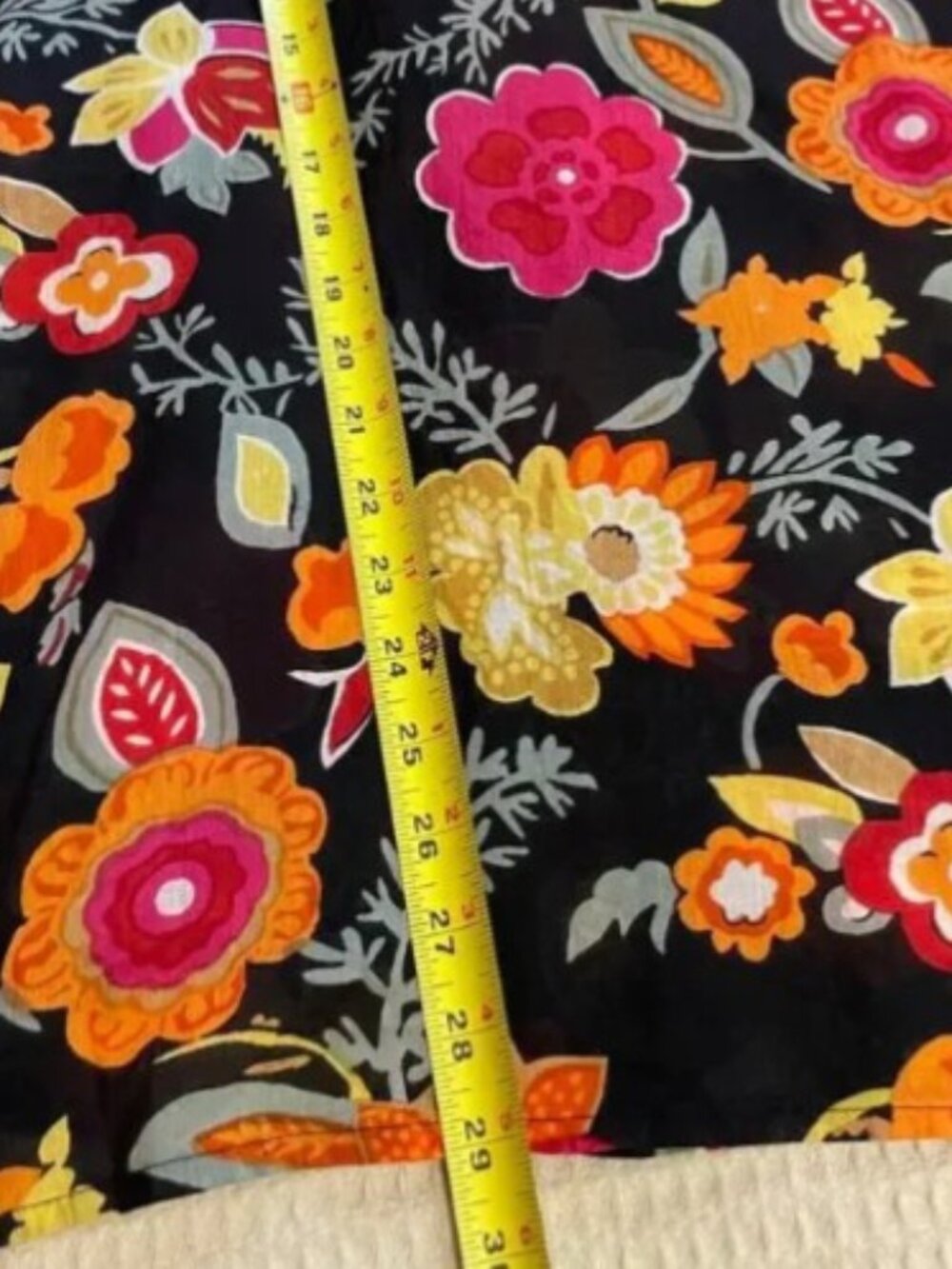 XL Boho Floral Scoop Neck 100% Cotton Tunic Cover Up - Picture 6 of 7